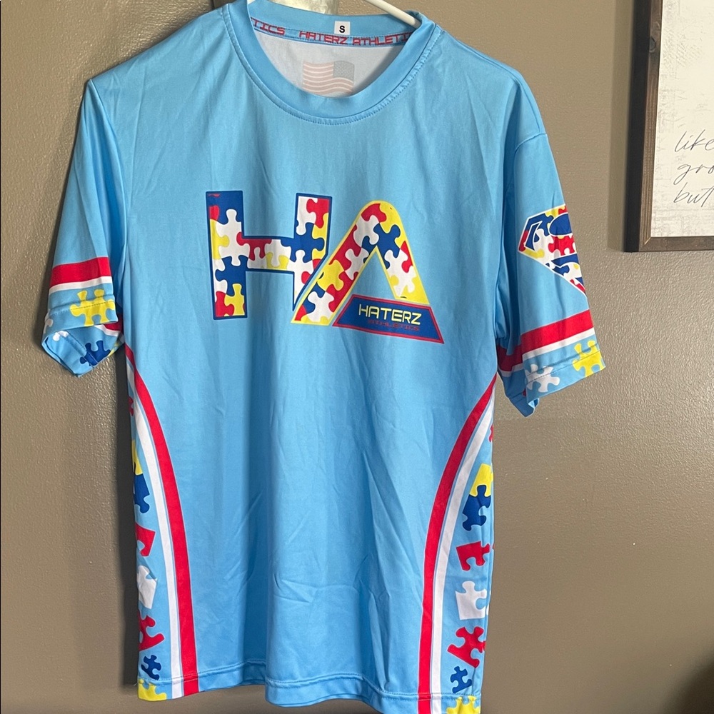 Light Blue Short Sleeve Puzzle Logo Tee